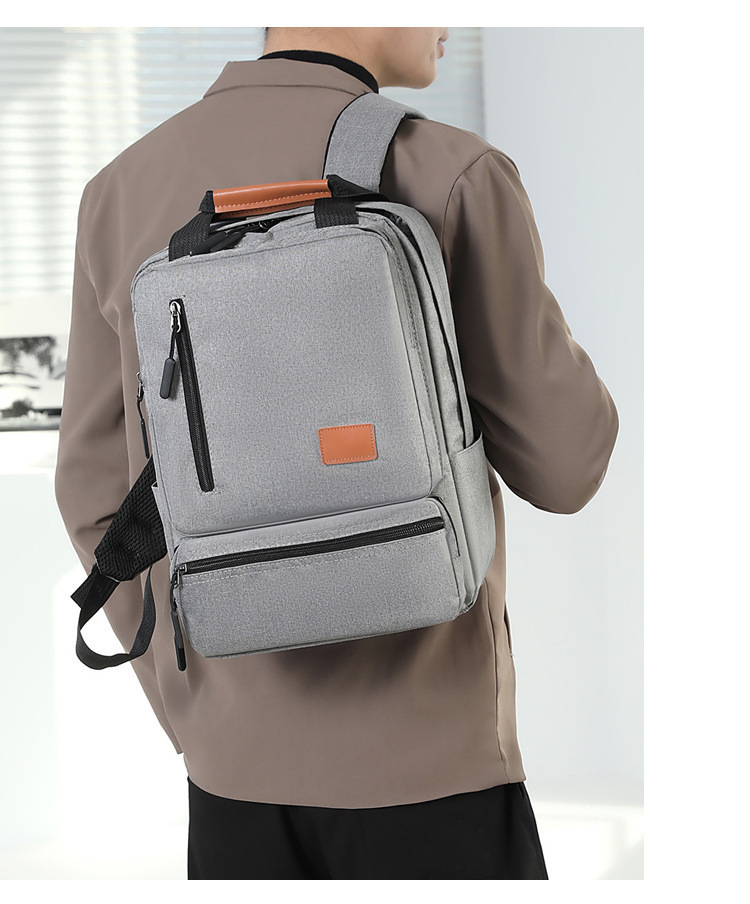 Backpack, large-capacity, high-end backpack, three-piece schoolbag, men's bag, business backpack, multi-functional charging computer bag undefined