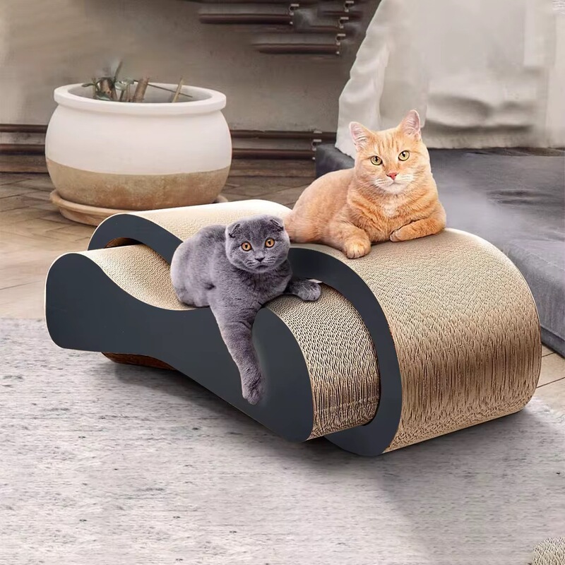 Cross-Border 2-in-1 Cat Scratching Board Corrugated Paper Lounge Chair Bed Board Cat Stool Claw Sharpening Tool Eco-Friendly Cat Scratching Post Material Cat Claw
