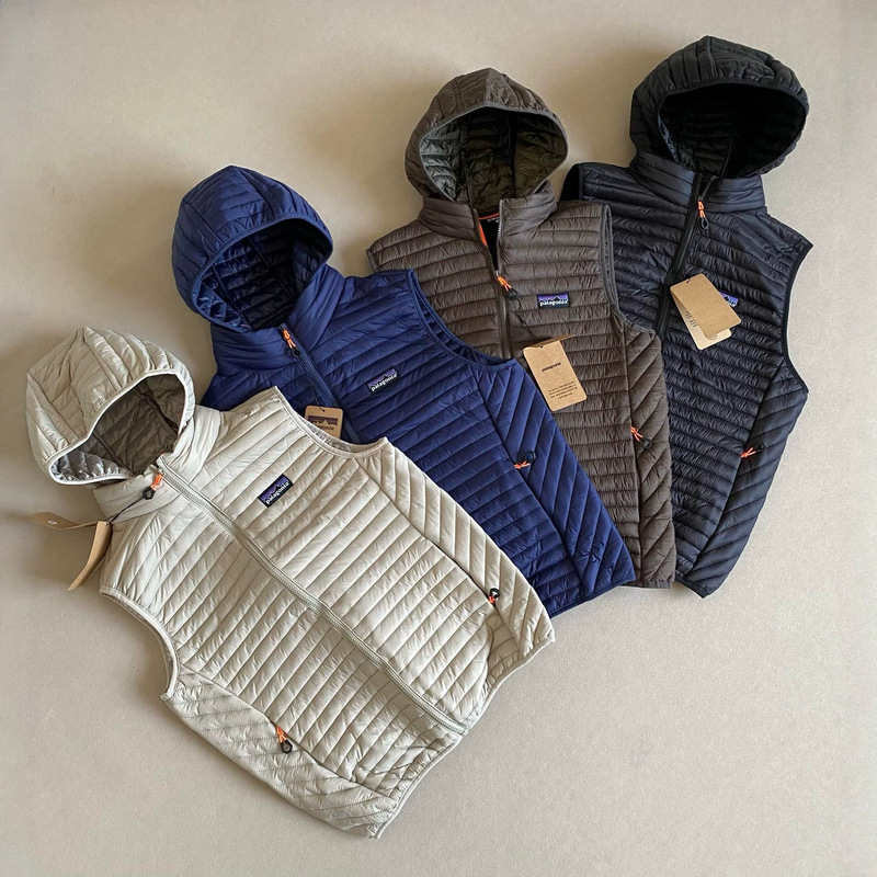 Cross-border pata men's and women's outdoor thermal-locking detachable hooded puffer jacket, windproof and warm hooded ribbed vest Cross-border pata men's and women's outdoor thermal-locking detachable hooded puffer jacket, windproof and warm hooded ribbed vest