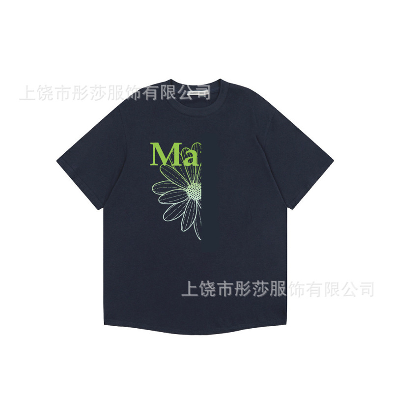 2025 新ゴールドハイシルバー同スタイルマルディ半袖デイジー Tシャツダックスフントカップル多用途トップ女性ルーズ|undefined