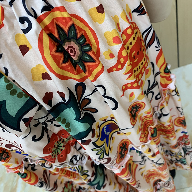 Fashion Flower Halter Neck Sleeveless Backless Linen 4-Way Stretch Fabric Polyester Maxi Long Dress