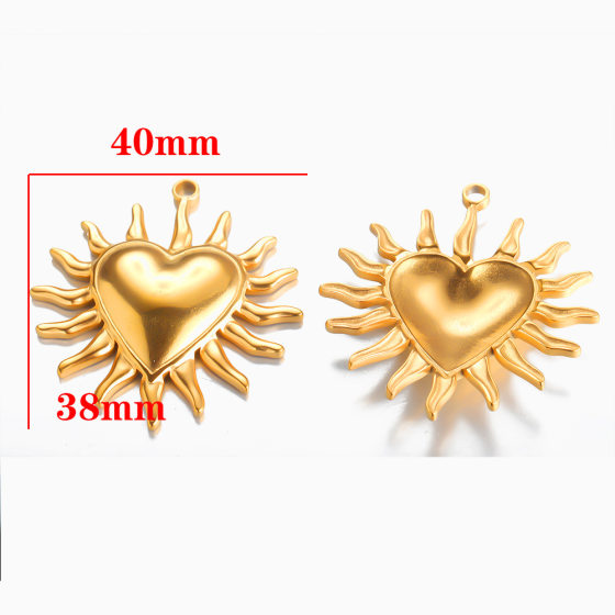 Stainless Steel DIY Pendant Titanium Steel Smiley Sun Pendant Retro European and American Moon Eight Claw Accessories Sweet Pendant