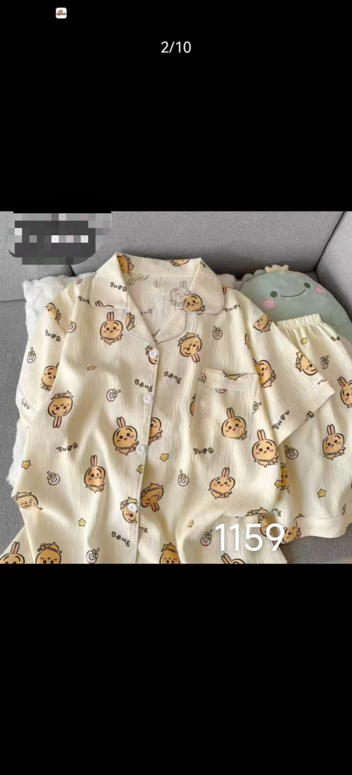 Al por mayor transfronterizo pantalones cortos de manga corta nubes pijamas de algodón de dibujos animados lindos cardigan con solapa primavera y otoño set de ropa para el hogar