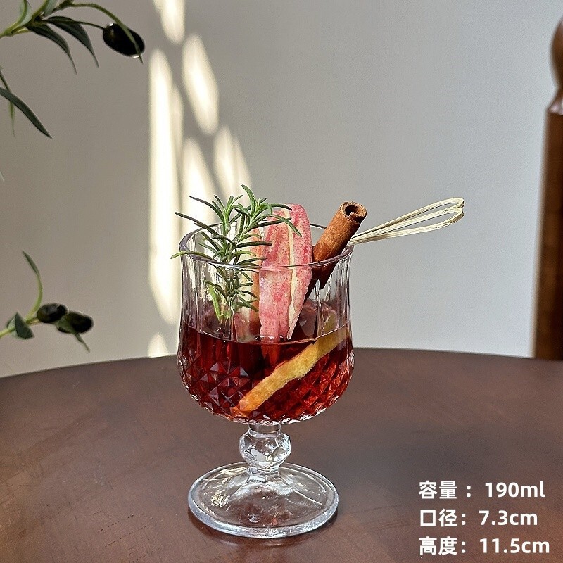 微醺热高颜值太阳花洋酒杯鸡尾酒玻璃杯子酒煮圣诞喝高脚杯红酒杯|undefined