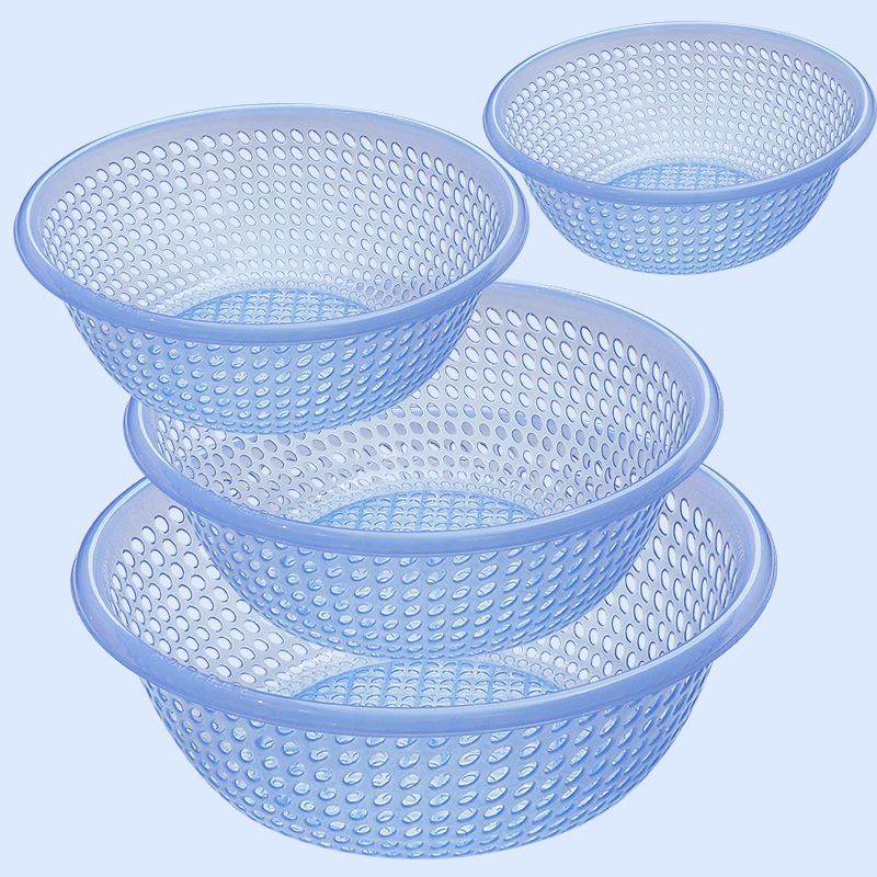 プラスチックふるい排水バスケット大型家庭用野菜洗いバスケット野菜洗いボウル果物洗いふるいキッチン厚みのある果物バスケット|undefined