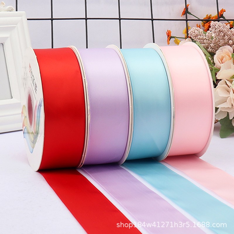 Cinta de satén de doble cara de 4 cm para manualidades, cinta de poliéster, cinta para flores, cinta de seda, cinta para decoración de pasteles, cinta para cajas de regalo, accesorios para el cabello, lazos para regalo image 1