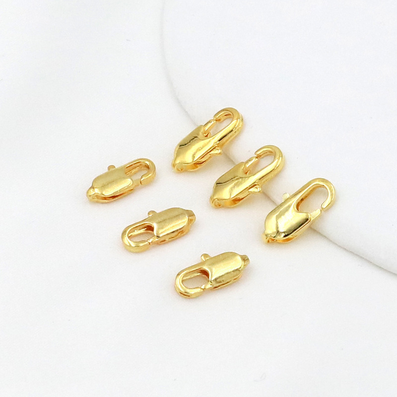 Color-preserving plated 18K real gold 801 lobster clasp 14K gold Japanese word water drop closing clasp bracelet necklace connection clasp B102