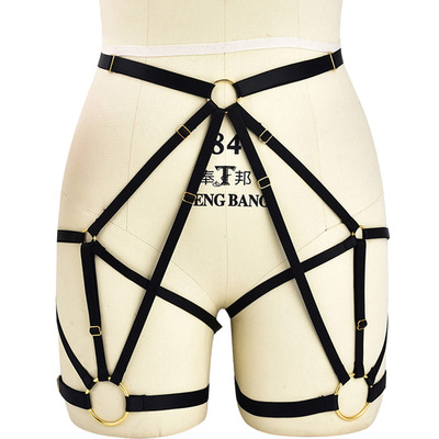 网红跨境外贸弹性调节开档线束情趣内裤女镂空诱惑性感舞会吊袜带|ms