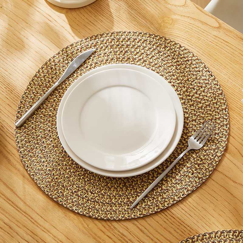 Transfronterizo Amazon almohadillas de mesa ecológicas naturales almohadillas de papel tejido almohadillas de mesa aislamiento térmico almohadillas de tazas almohadillas de decoración