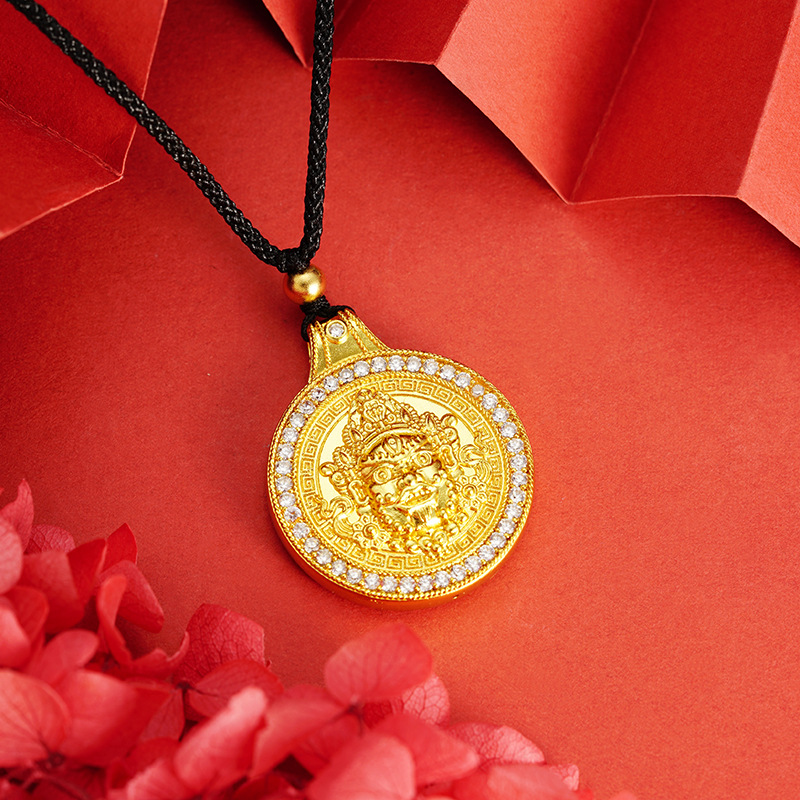 Vietnam Shajin Luohan disco micro aleación de cobre collar de cuerda negra Yiwu joyería China fábrica de suministro al por mayor image 7