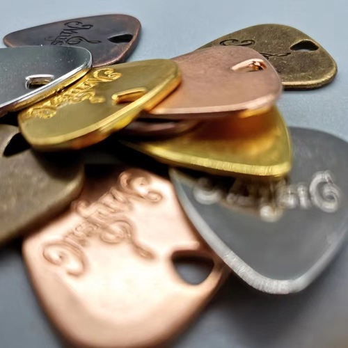 Metal pick, electric guitar pick, acoustic guitar pick, personalized metal necklace, folk guitar pick