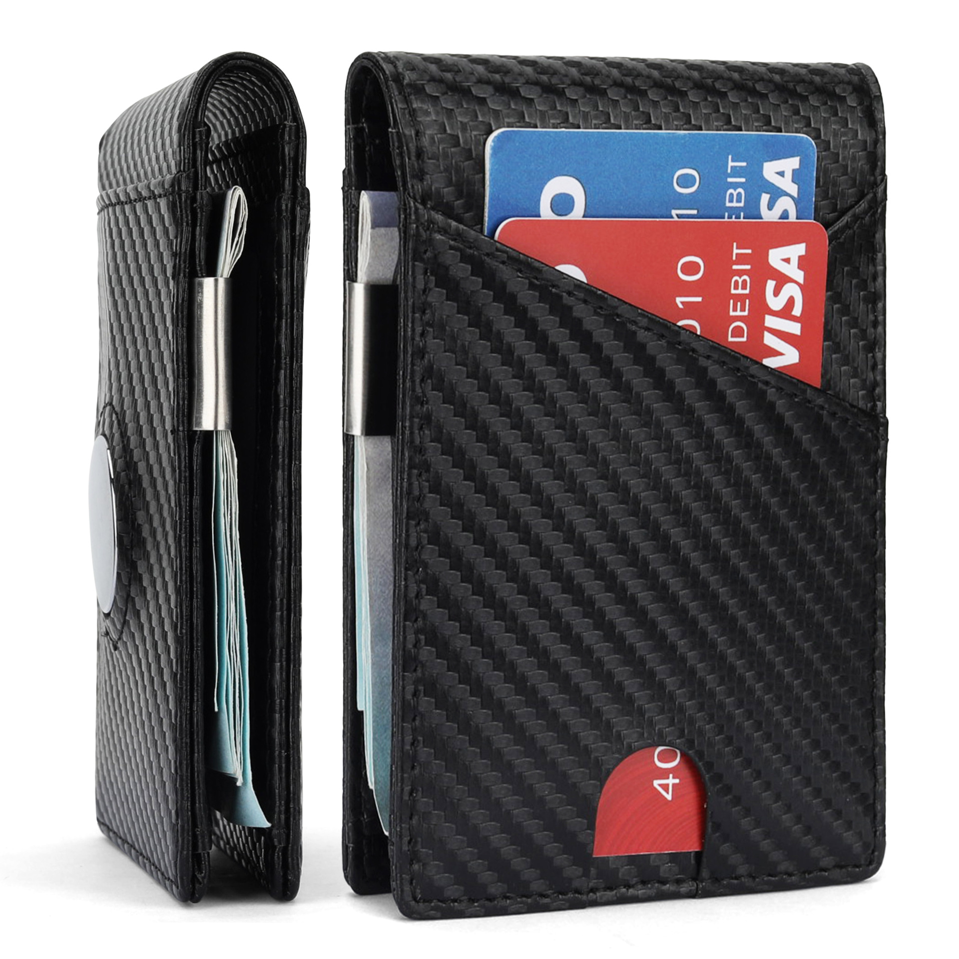 Inventario de gran capacidad corta cartera de cuero de esterilla de dólar de cuero AirTag cartera de cuero de cabeza cartera de hombre