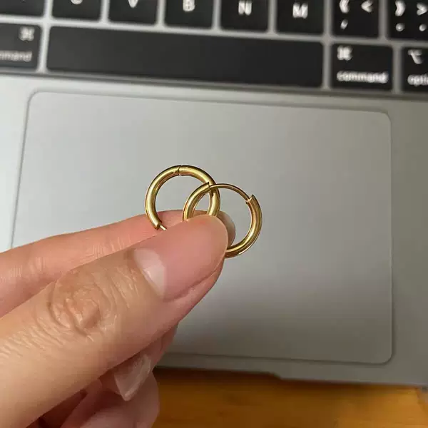 Baoman Versatile Everyday High-End Commuter Fine Style 2.0 Ear Hoops, No Need to Remove for Showering, Non-Fading, Smooth Surface Small Ear Clips Earrings