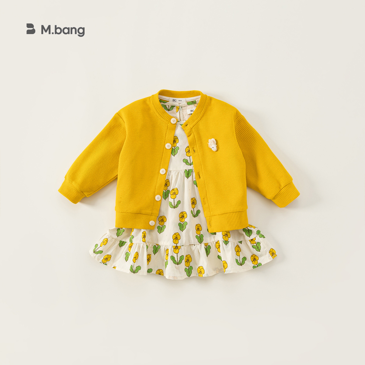 Conjunto de Ropa Otoñal para Niñas Youbao, Chaqueta Floral Pastoral y Vestido para Niñas Pequeñas, Modelo QT82085