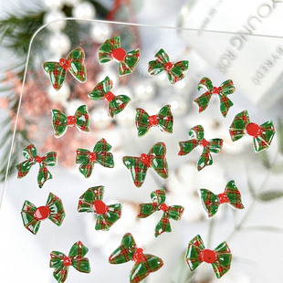 Cross-border Hot Christmas Style Bow Hairpin Nail Jewelry Ribbon diy Cream Glue Material Package Batch