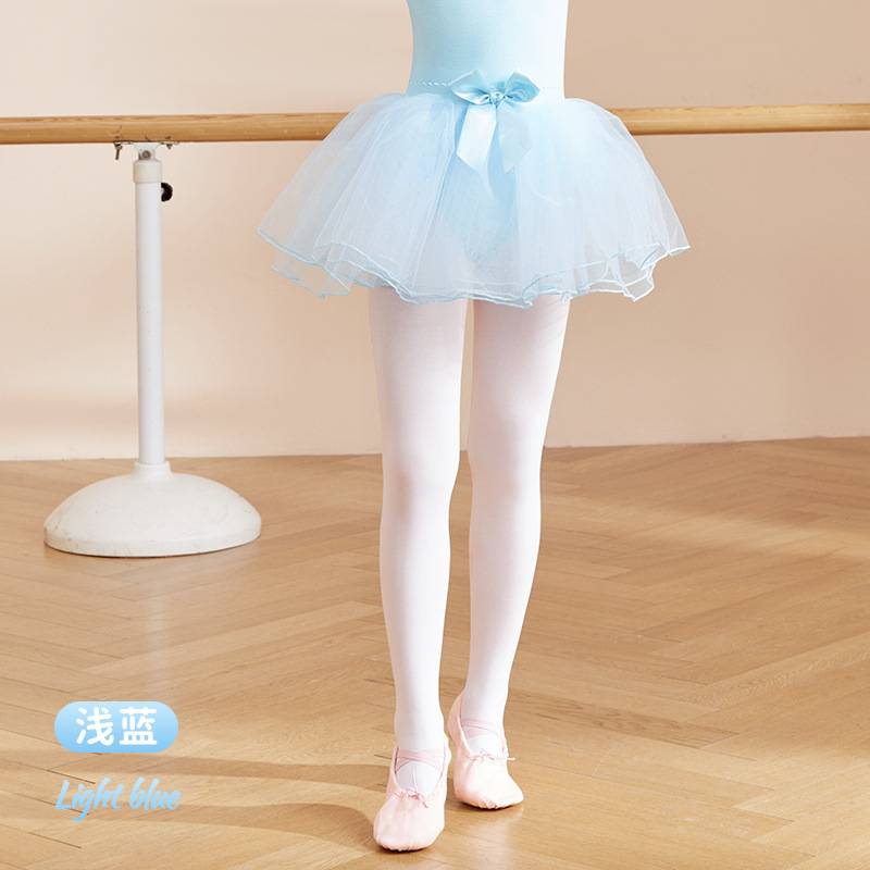 Falda de baile para niños de ala ancha elástica de cuatro capas de malla Princesa pettiskirt Ballet vestido de rendimiento