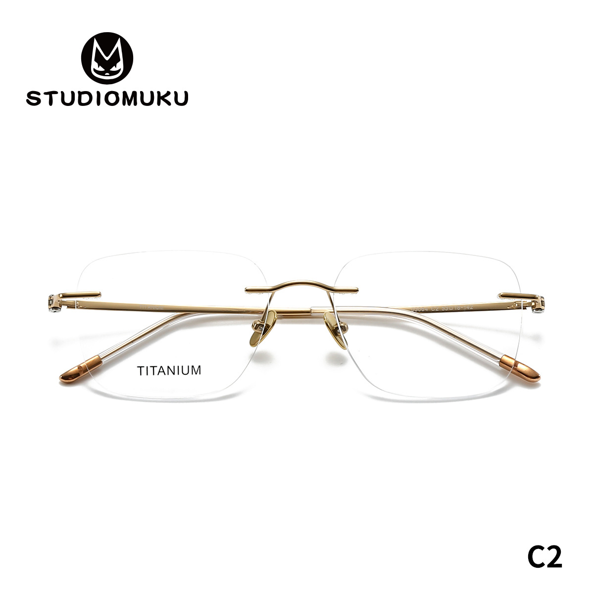 STUDIOMUKU gafas de madera cool marco de gafas de miopía cuadrada sin marco simple con marco de gafas de negocios para hombres y mujeres