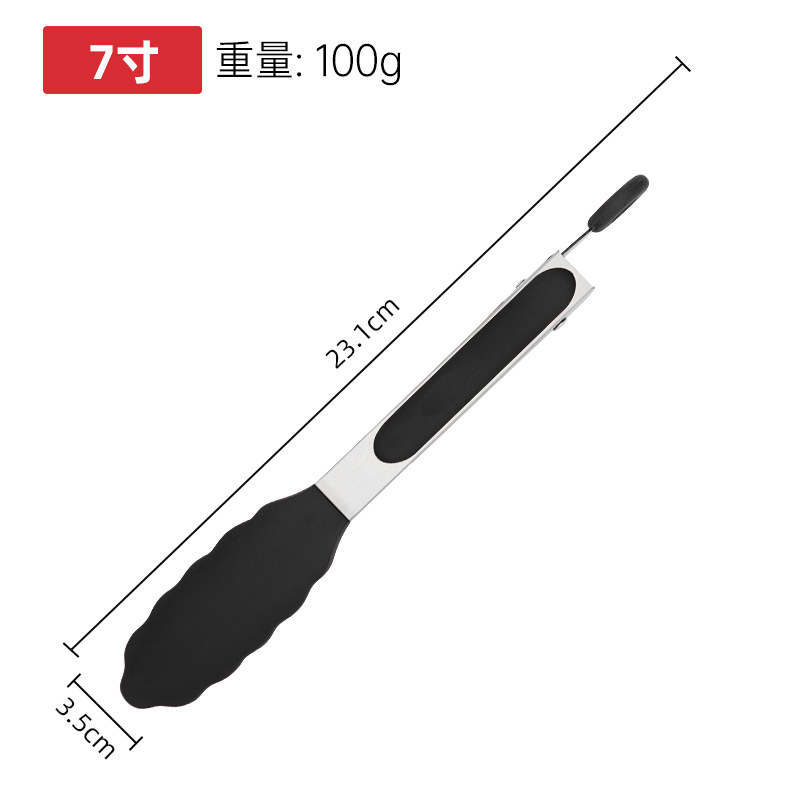 Acero inoxidable silicona herramienta de abrazadera de alimentos gruesa resistente a altas temperaturas utensilios de cocina abrazadera de carne de barbacoa abrazadera de alimentos de filete de barbacoa