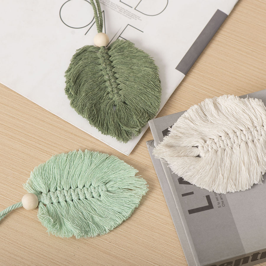 Bohemia hoja de algodón colgante tejido a mano tapices de pared hoteles residenciales porche colgante decorativo creativo