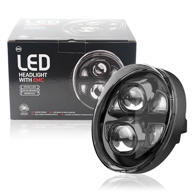 Suitable for Harley Breakout Breaker Front Headlight Retro Motorcycle Modified Led Headlight 2018-2022 Models (Motorcycle headlights, headlights) - black-single-pack