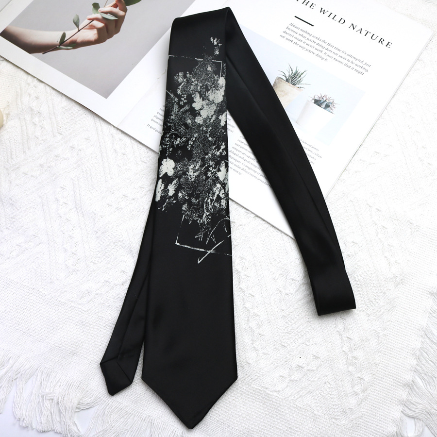 Cravatta Camicia Uomo e Donna Rosa Artistico Nicchia College Casual Accessori Design Senso Y2K Personalità Fiamma Cuore_voghion.com