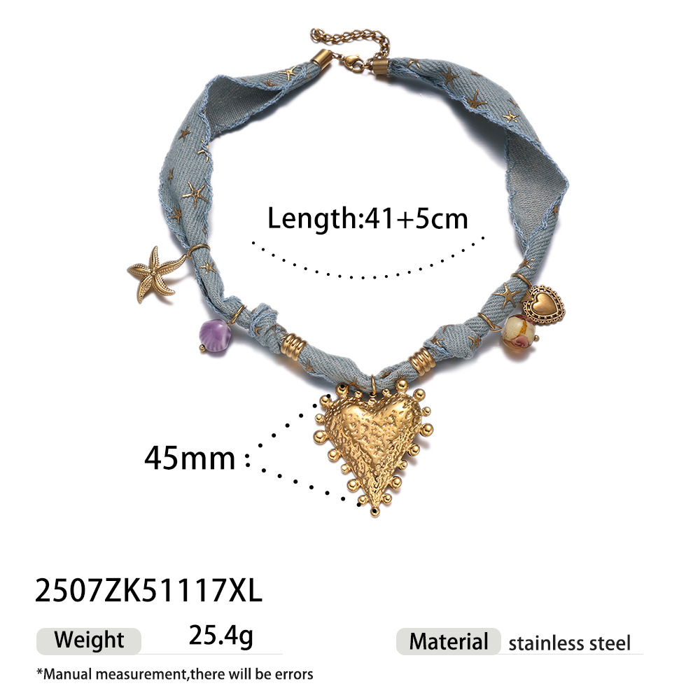 Collar de colgante de acero inoxidable de la UE y los Estados Unidos, collar de mariposa tejido ligero de nicho bufandas de seda, collar de viento de chica dulce y cool