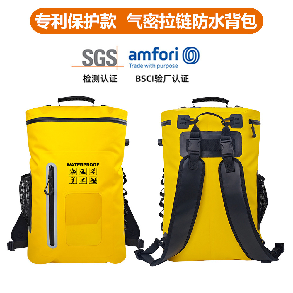 Cross-Border Large-Capacity Waterproof Bag Outdoor Sports Transparent Window Dry and Wet Separation Shoulder Travel Bag Pvc Waterproof Backpack