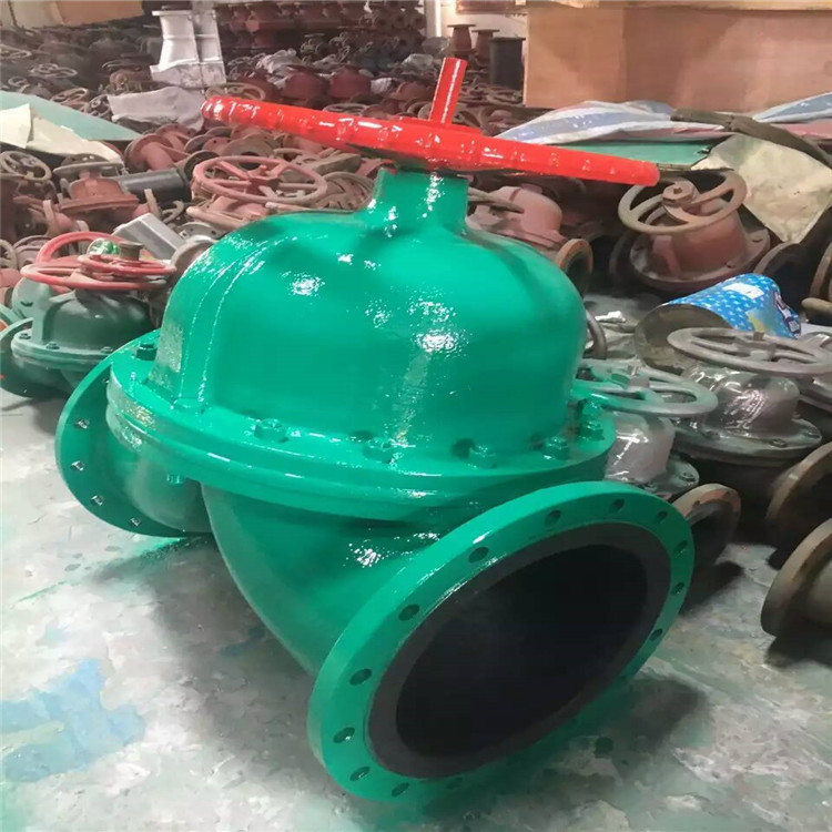 G41J-10P  DN100 手动隔膜阀 法兰隔膜阀 英标直通式衬胶隔膜阀