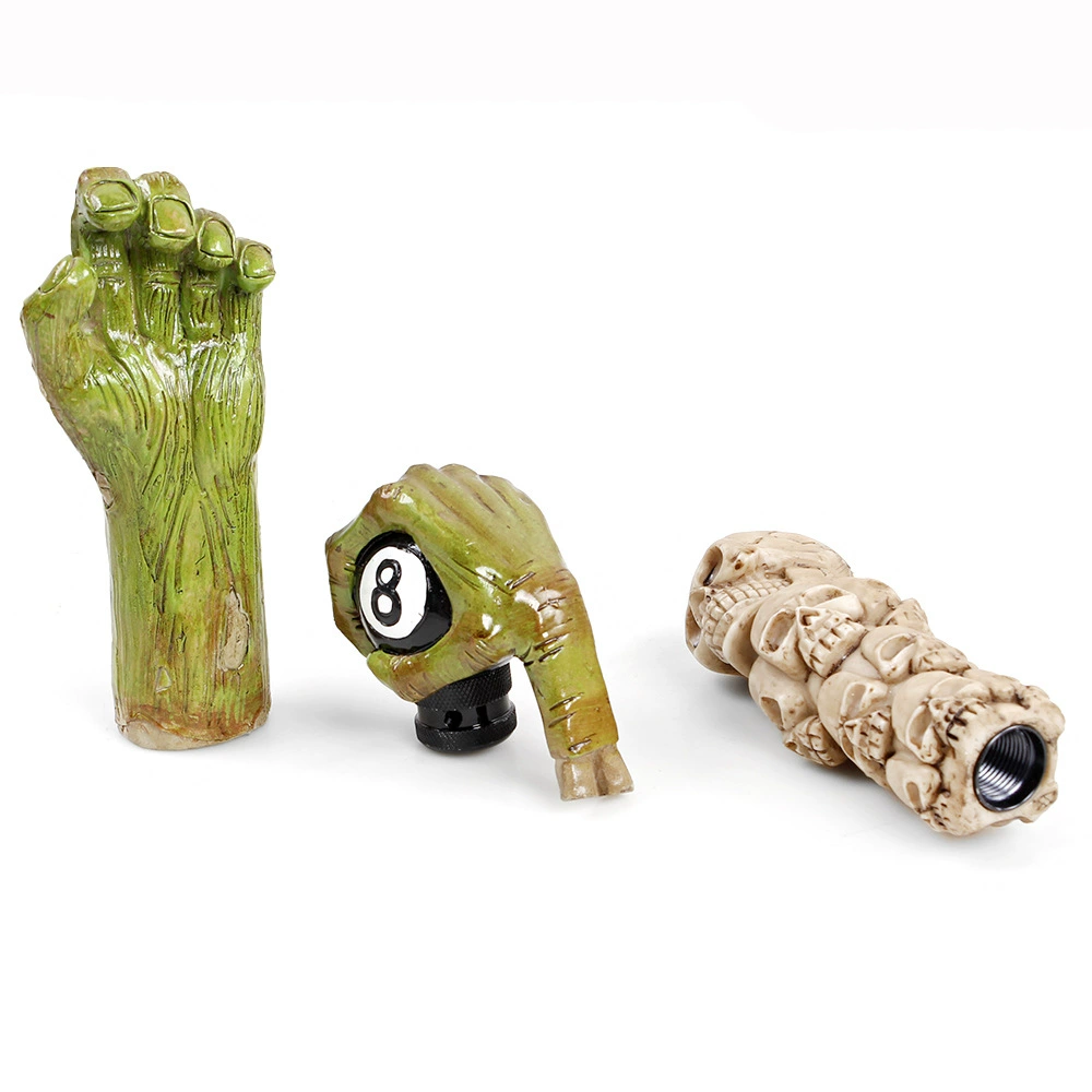 Аксессуары для трансграничной модификации автомобиля, смола, зеленая призрачная рука, головка переключения передач, рычаг переключения передач, волнистая головка, ручная автоматическая универсальная модель