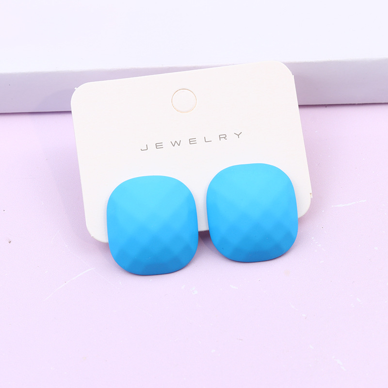 Fashion Square Arylic Spray Paint Ear Studs