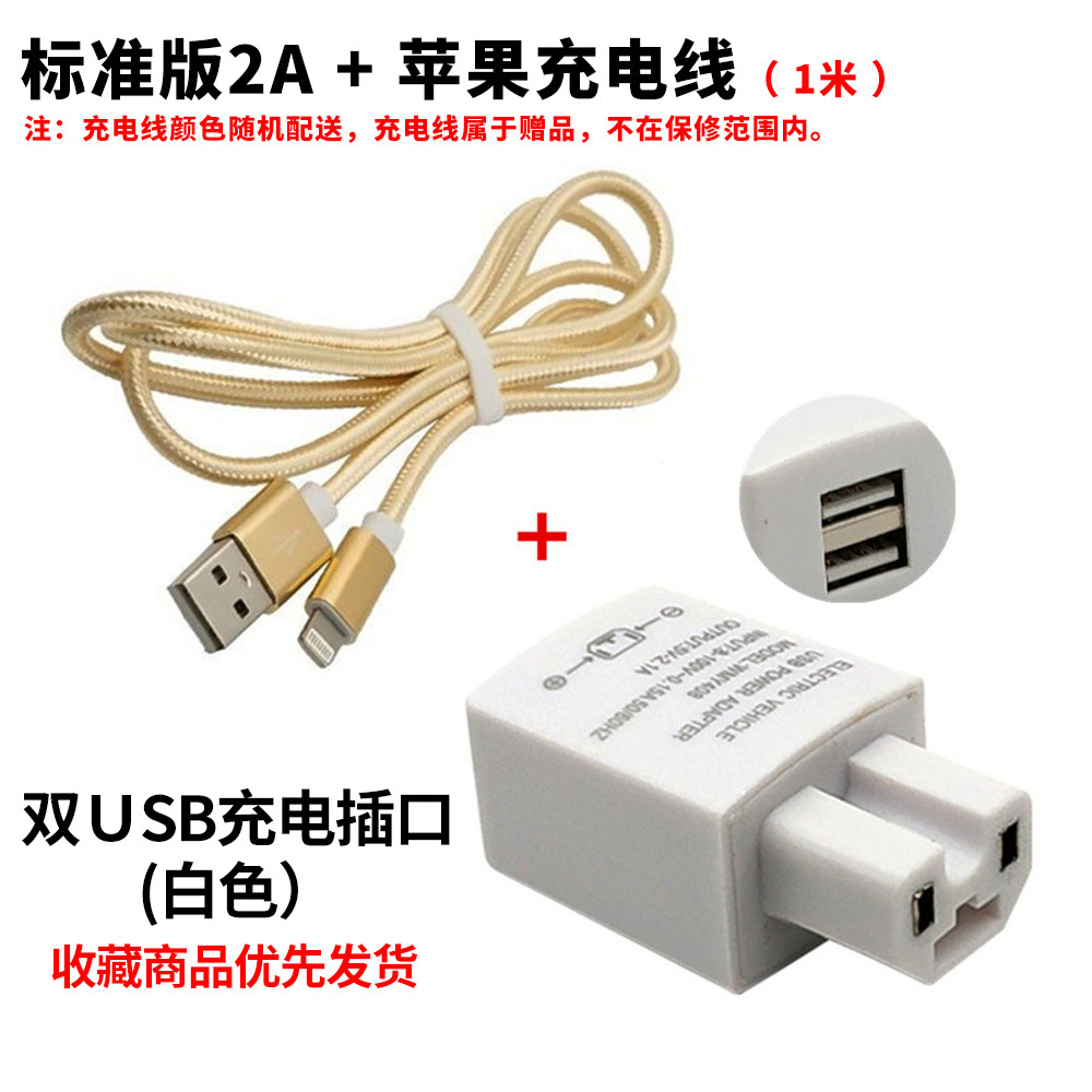 2A-화이트/더블 USB [사과용 1 m 고속 충전 라인]