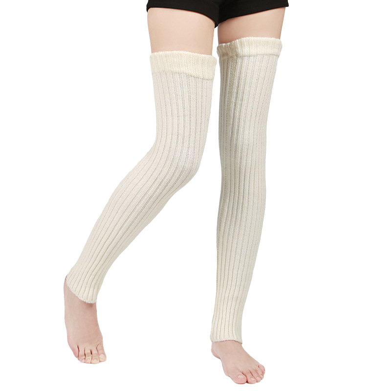 Beinwärmer Gestrickte Warme Yoga-Socken Für Frauen Frühlingssport Über Dem Knie Leggings_voghion.com