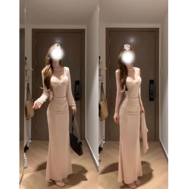 Improved Model, Please See the Actual Three-Piece Set of Women's New Autumn Style Gentle Style Knitted Cardigan before Placing an Order