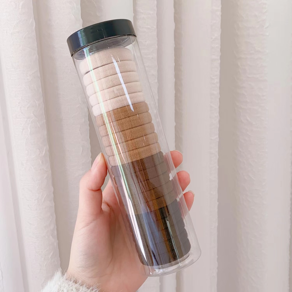 Gomas de mujer gruesas, alta elasticidad, duraderas, cuerdas negras para adulto, cubierta de cuero, tocado