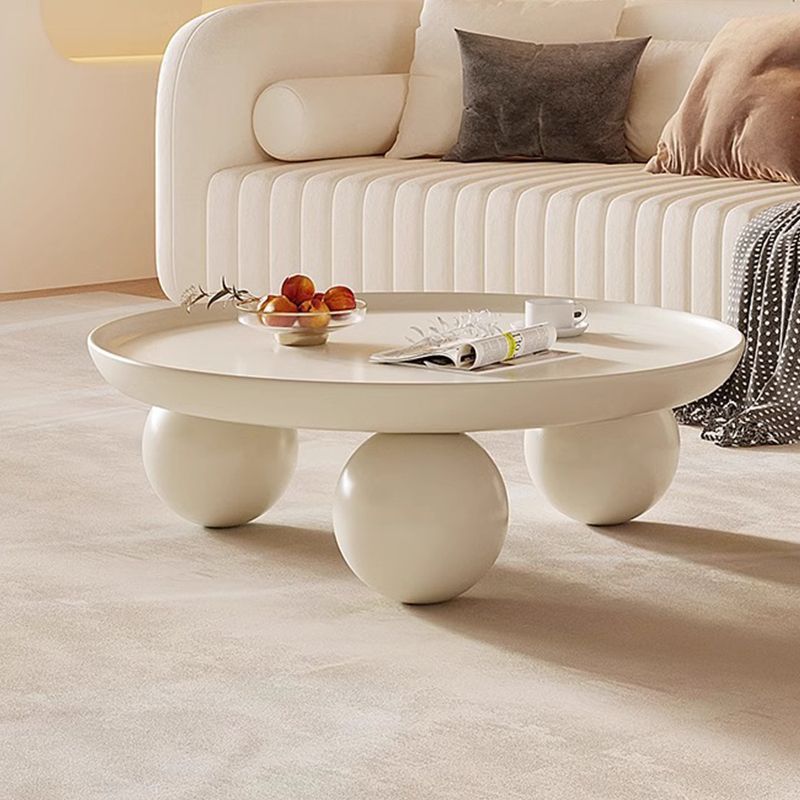 北欧奶油圆形茶几客厅组合茶桌简约家用现代网红小户型圆形茶几