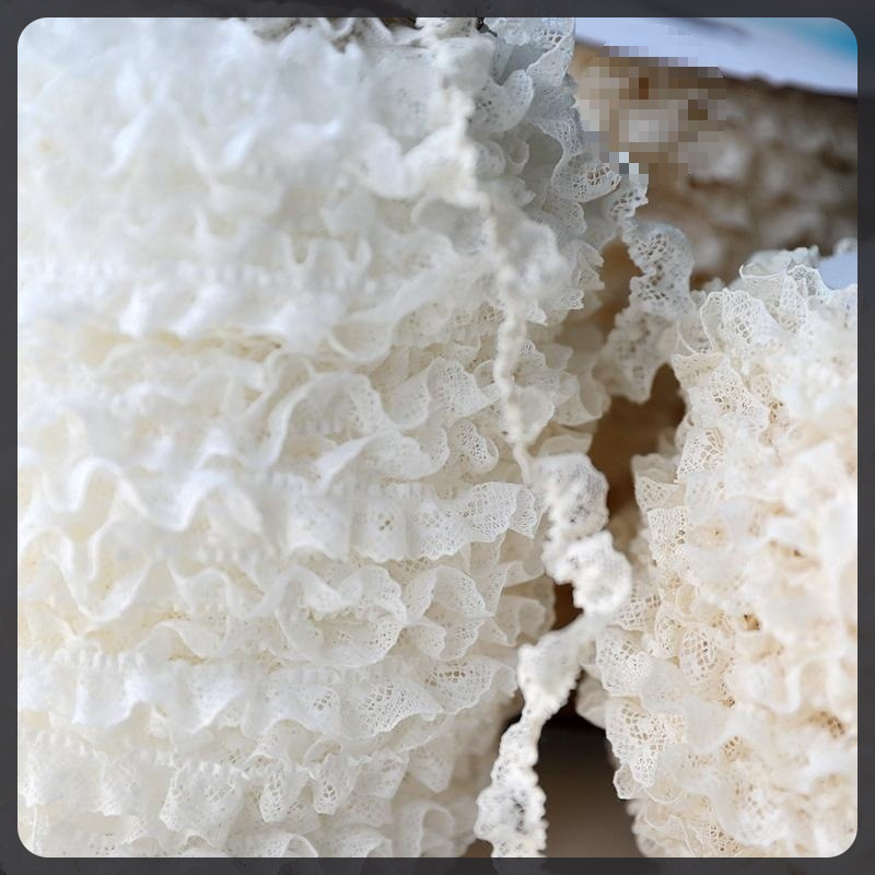 褶皱国产仿法蕾棉花边 高级娃衣成衣手工辅料蕾丝工艺品