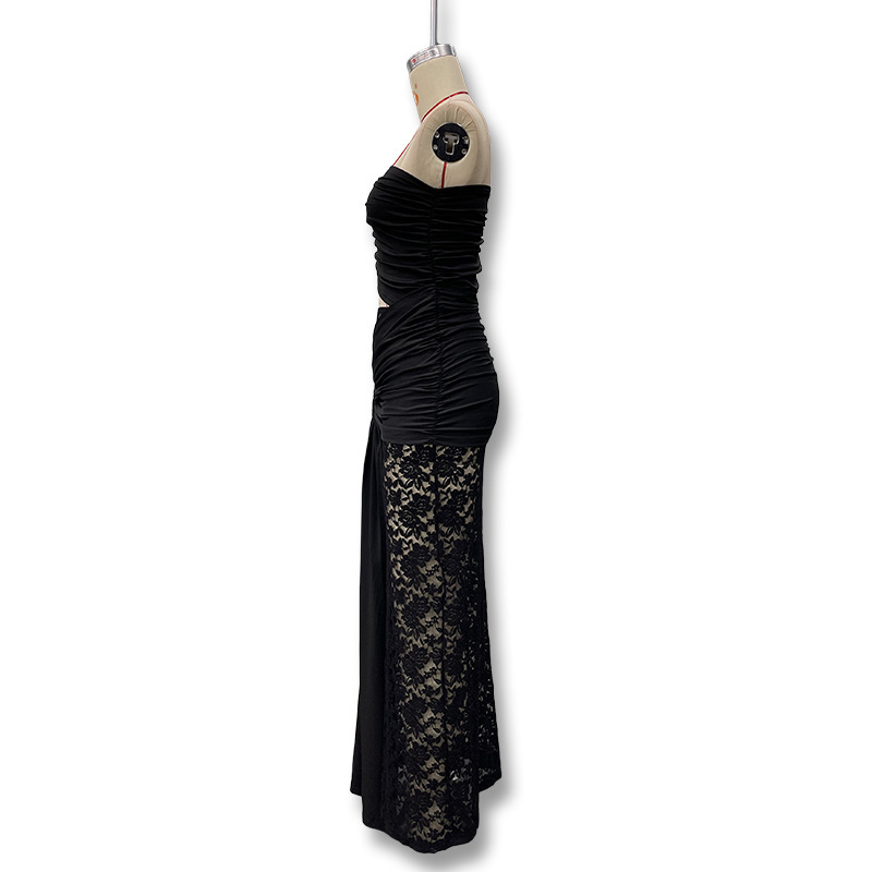Women's Summer Sexy Backless Hollowed out Strapless Top And Slim Fit Skirt Set Cross Border Wholesale Clothing_ecoleips.com