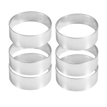 304不锈钢法式松饼圈不粘圆形塔圈 不带孔柠檬挞壳 慕斯蛋糕模具