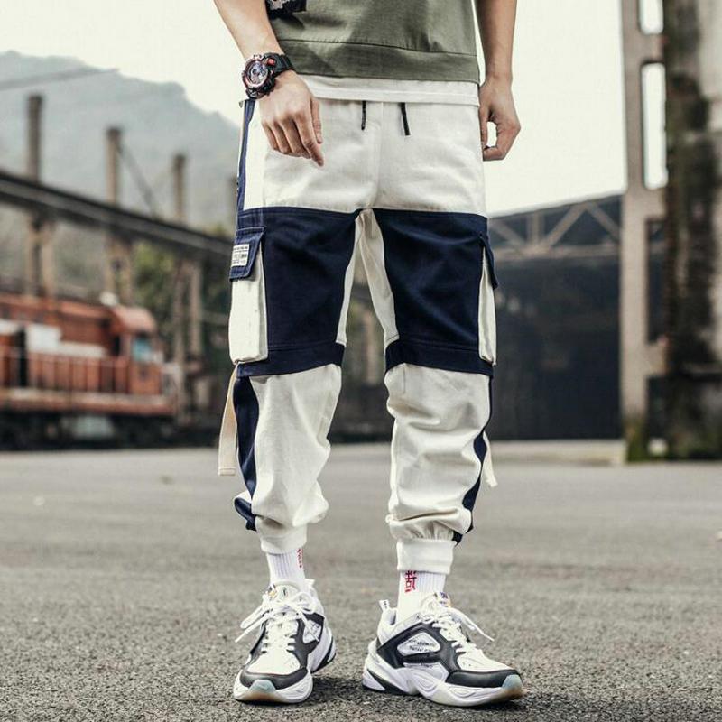 Ribbons Harem Joggers Men Cargo Pants St...