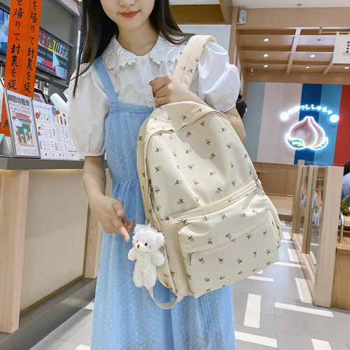 New style backpack for women Korean version bear horizontal zipper school bag casual large capacity computer backpack one piece drop shipping