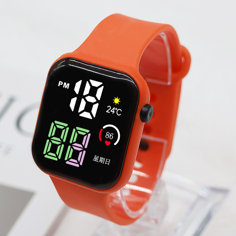 Ventas directas nuevas luces de colores pequeños cuadros pareja relojes de moda deportivos LED relojes electrónicos estudiantes electrónicos