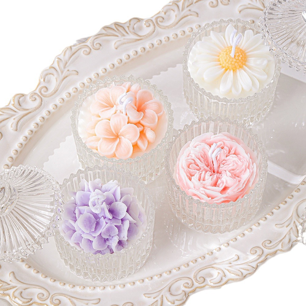 Regalo aromaterapia vela taza creativa hecha a mano flor fragancia regalo mano regalo al por mayor aromaterapia vela adornos