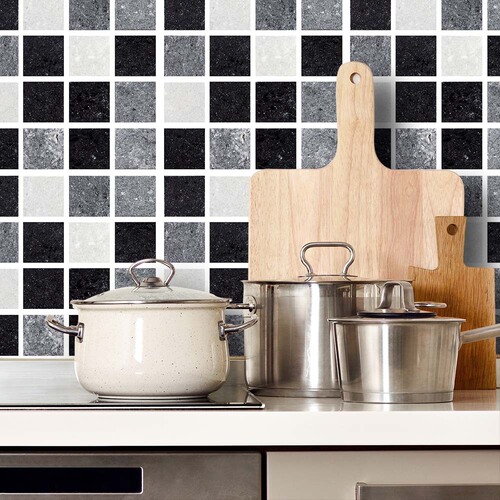 Shangyi mosaic imitation tile wallpaper self-adhesive wall stickers kitchen oil-proof bathroom decoration manufacturer wholesale tile stickers