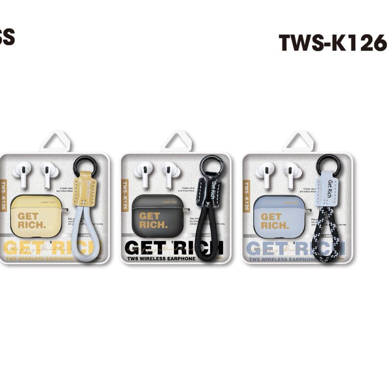 Cross-Border Hot-Selling Product: Tws In-Ear Wireless Bluetooth Earphones with Simple Leather Braided Lanyard and Creative Hard Box Packaging