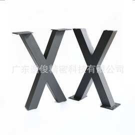 黑色X型桌架办公家具五金桌腿支架加厚简约款咖啡桌装饰支撑铁脚