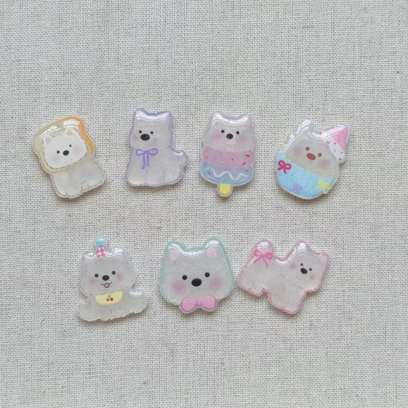New Small West Highland Puppy Acrylic Accessories New DIY Handmade Material Bag Jewelry Cartoon Patch Shoes