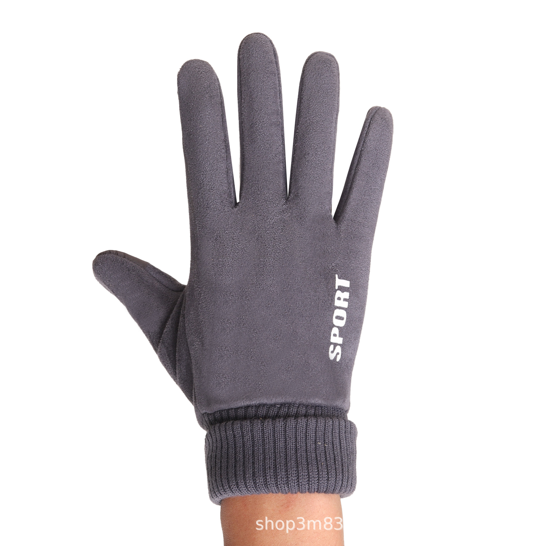 Guantes de gamuza de invierno de los hombres forrado de lana caliente a prueba de viento a prueba de frío antideslizante pareja guantes de pantalla táctil mujeres al por mayor