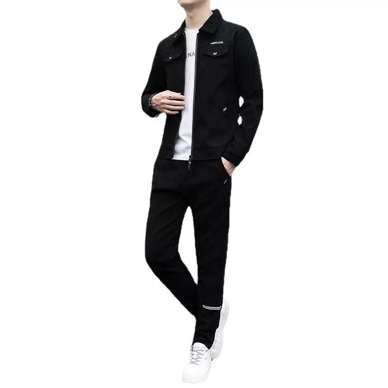 Осенний костюм, вельветовая куртка, брюки, корейский стиль, slim fit