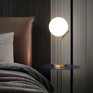 Scandinavian Modern Minimalist Ins Creative Living Room Study Bedroom Bedside Table Decoration Desk Net Red All Copper Table Lamp