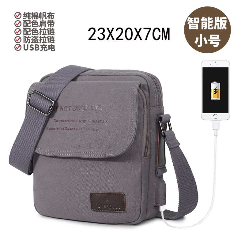 Bolso de lona para hombre, bolso de hombro, bolso de lona informal de estilo coreano para hombre, bolso cruzado de negocios, bolso cruzado pequeño, mochila, informal urbano